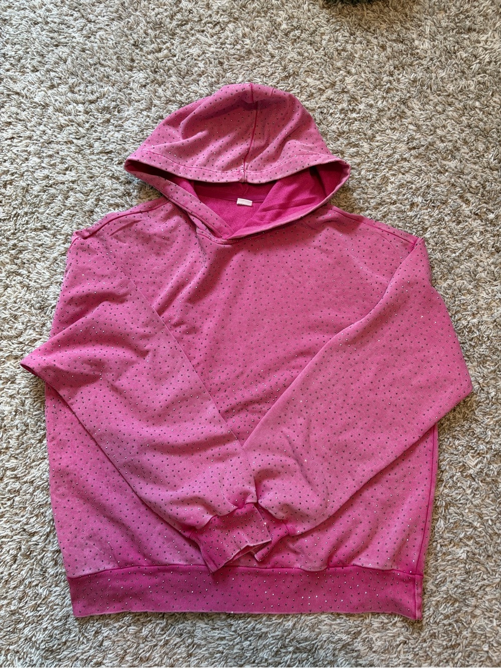 Women’s Small rhinestone sweater with hoodie